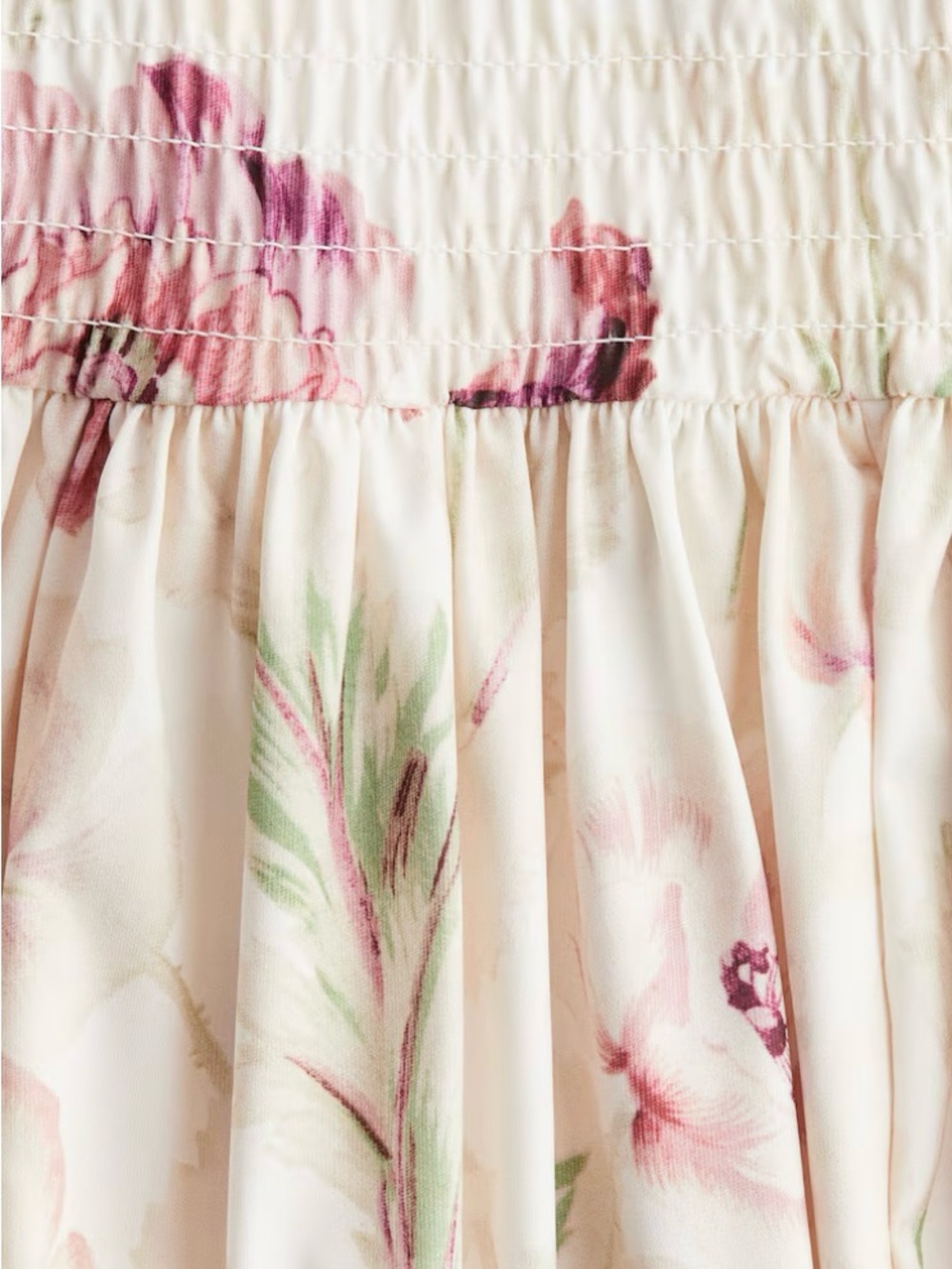 H&M NWOT Smocked Floral Maxi Dress | Boho Summer Wedding Guest | Size L - Picture 2 of 12